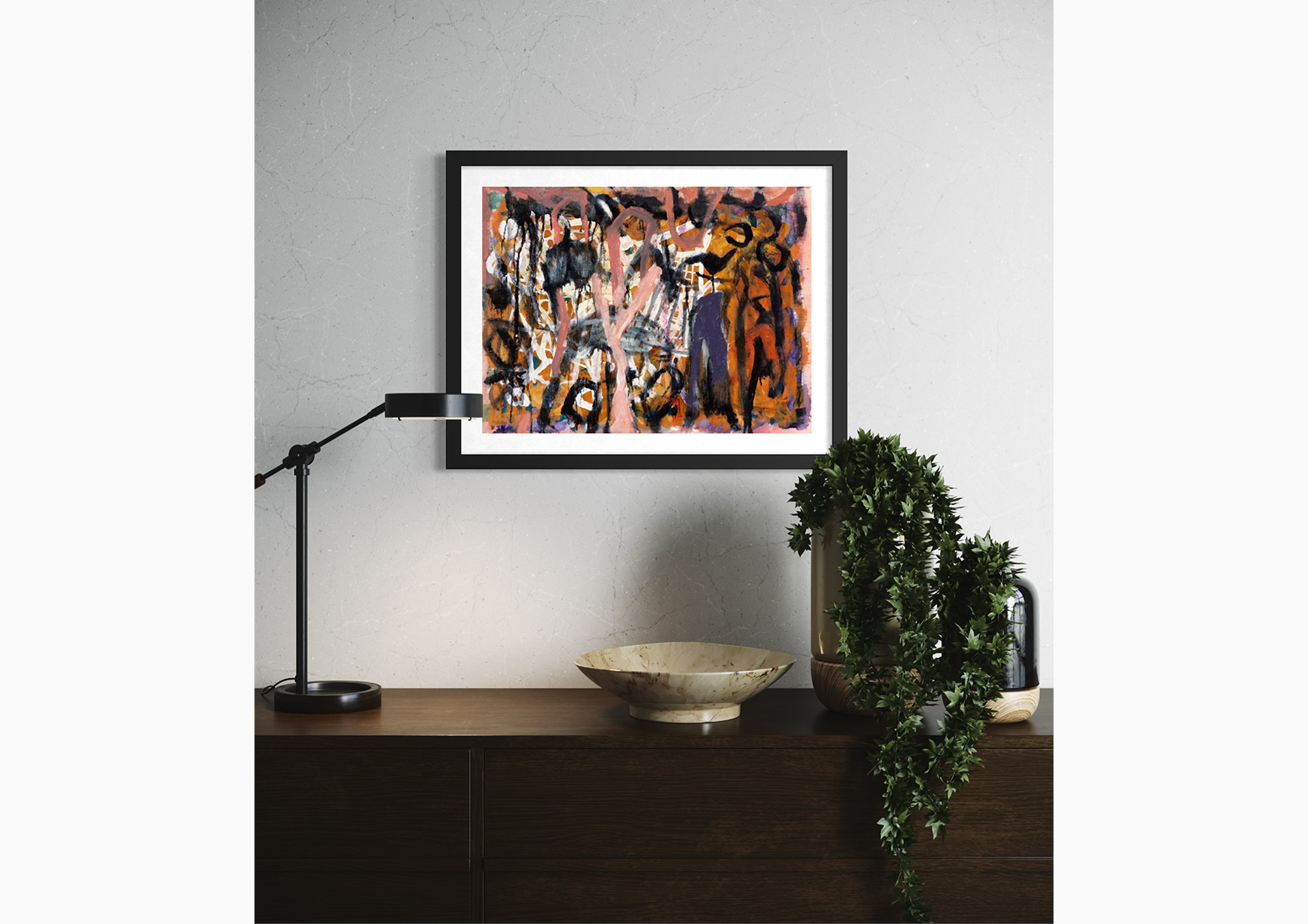 Palimpsest displayed in a room