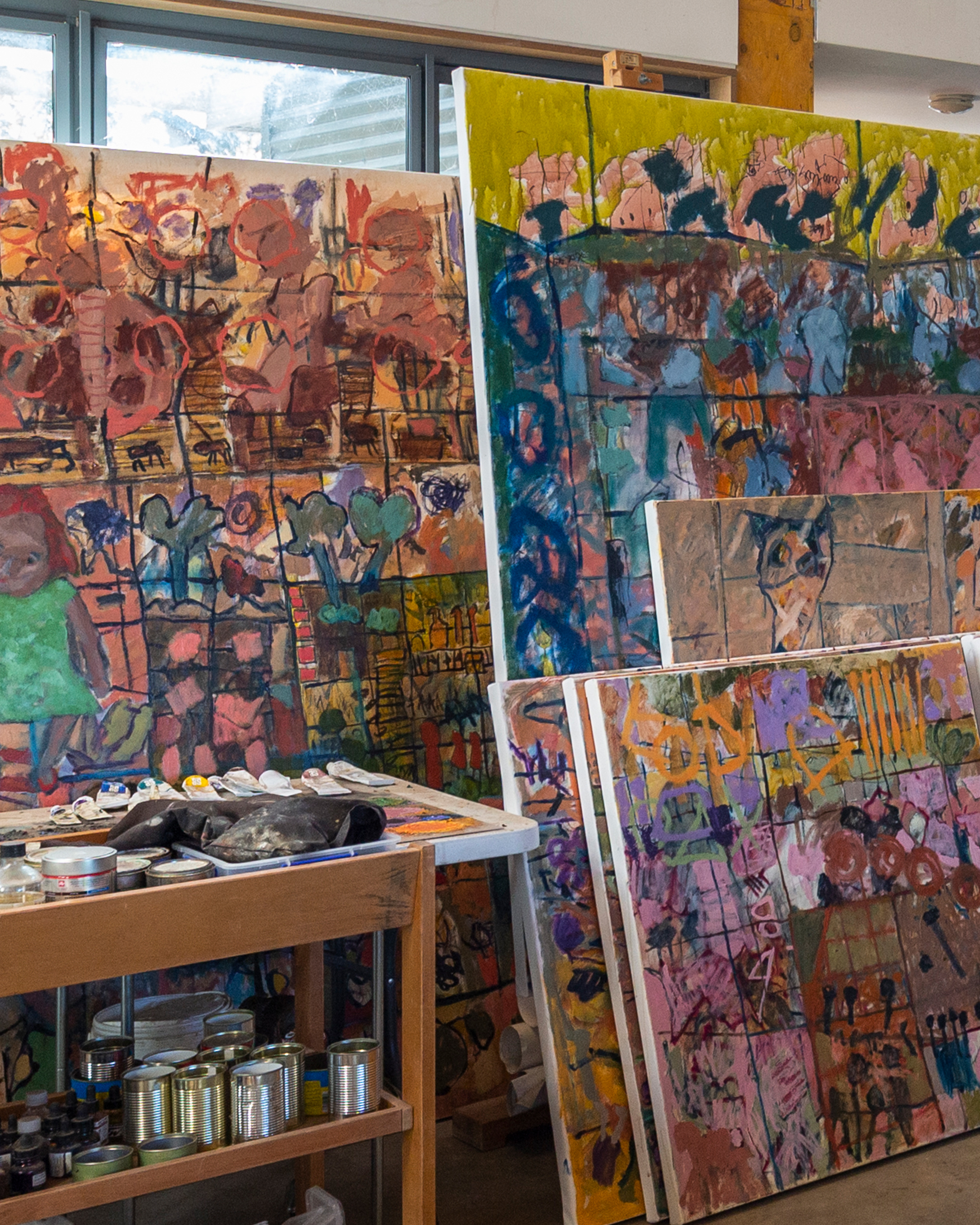 Audrey Rhoda working in her studio