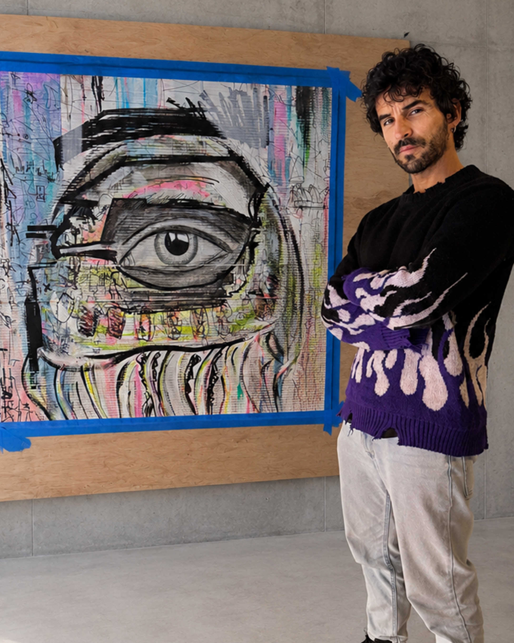 Federico Boni working in his studio