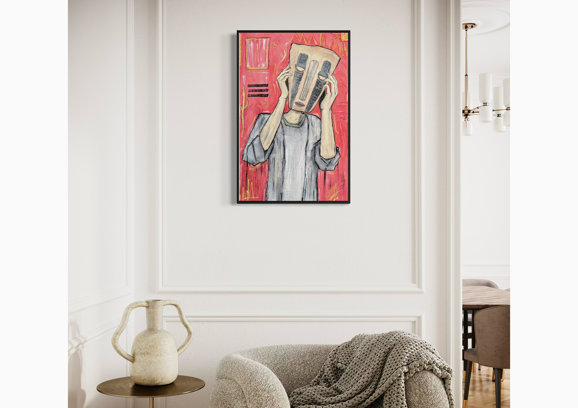 Metamorphosis displayed in a room