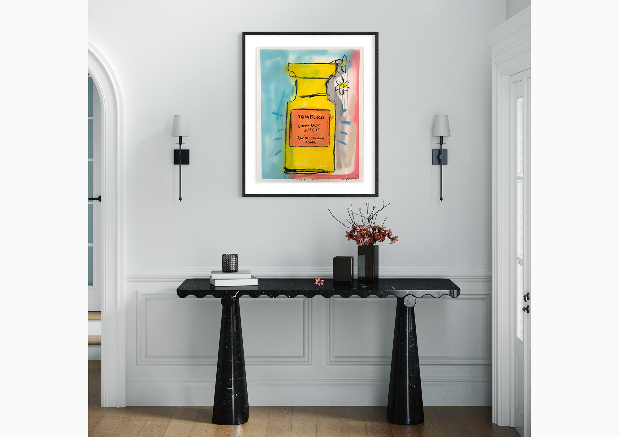 Cowboy Juice (Yellow) displayed in a room