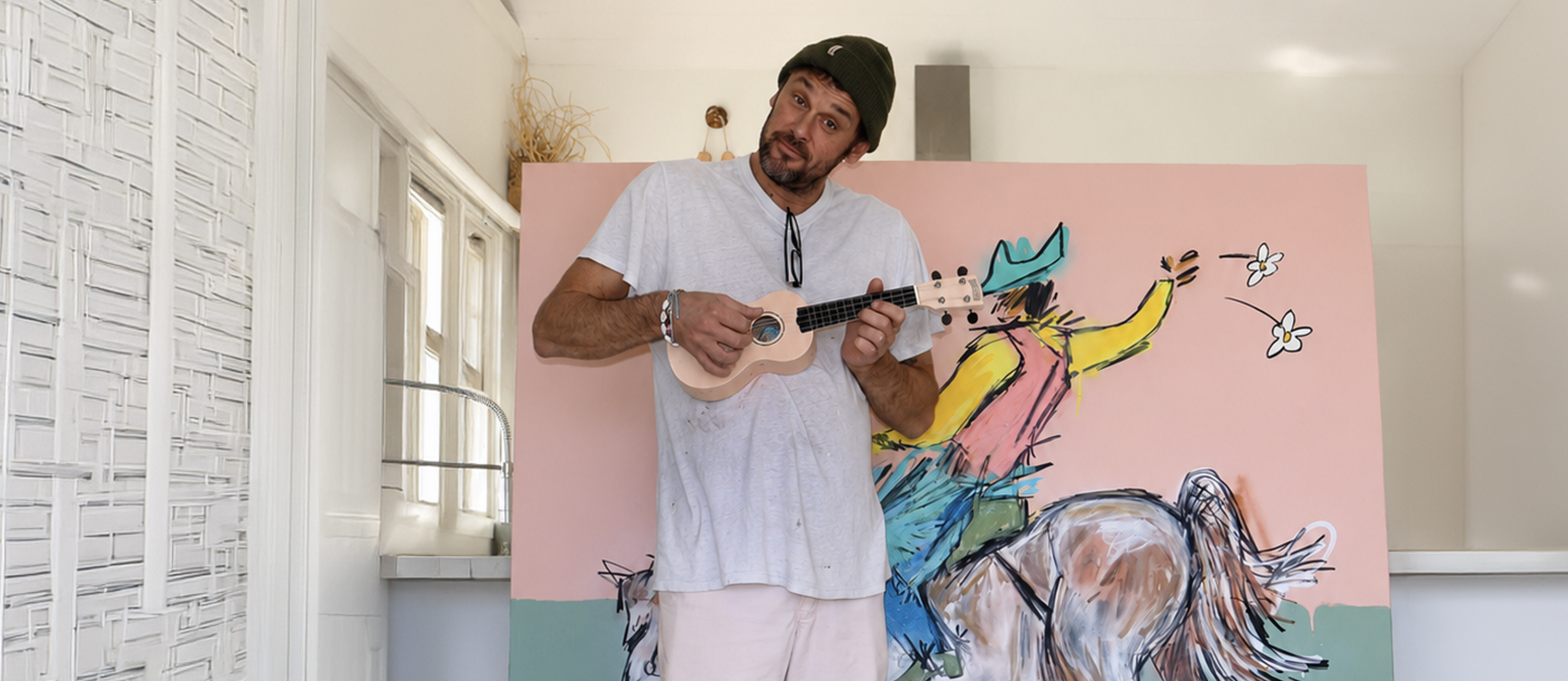Jakey Pedro working in his studio