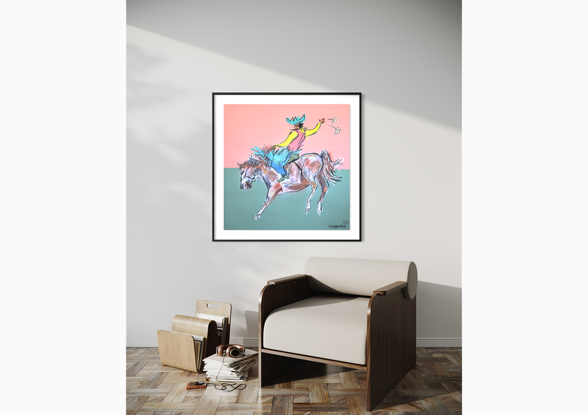 Big Rodeo (Print) displayed in a room