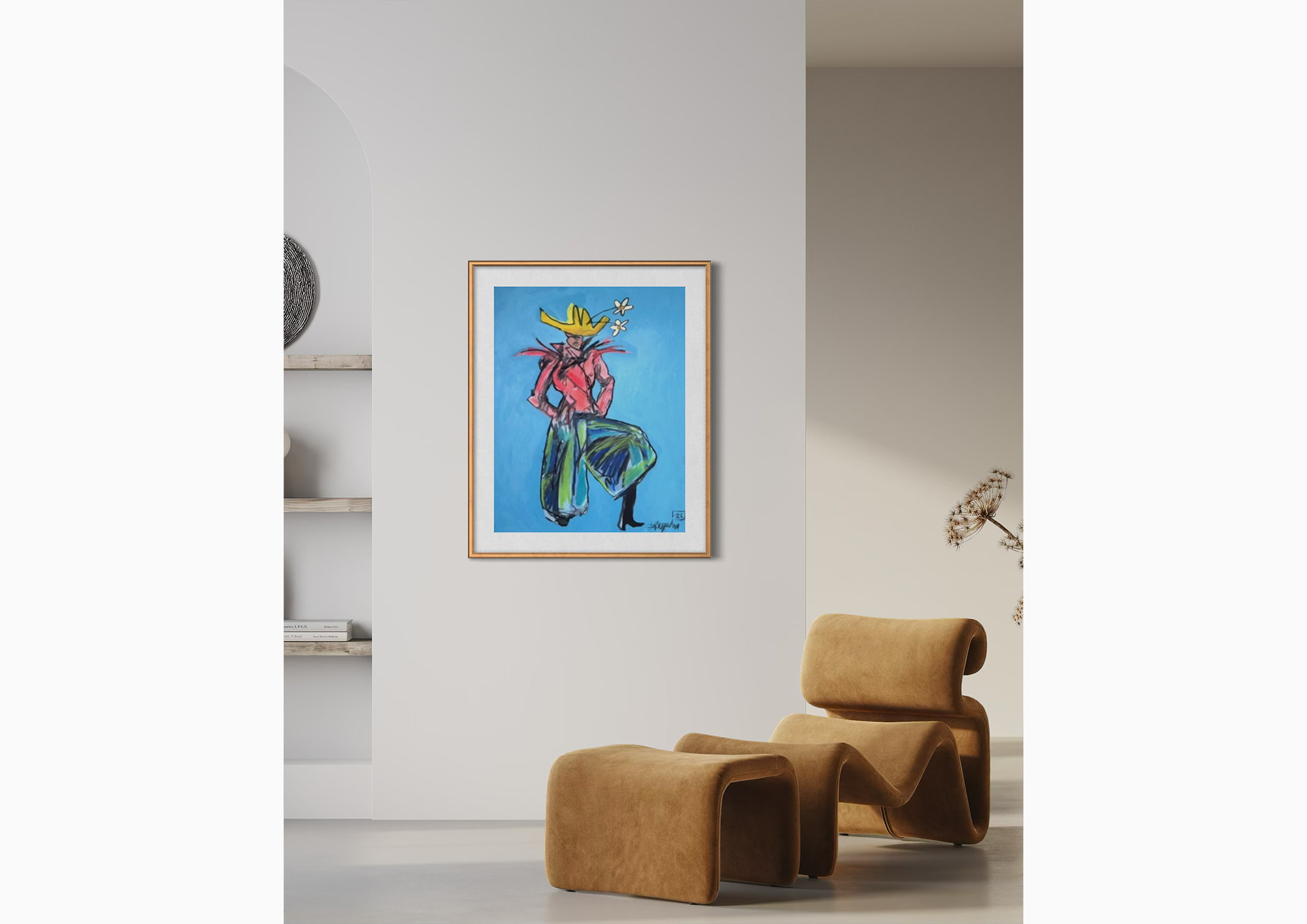 Detail of High Fashion Cow Girl (Print)