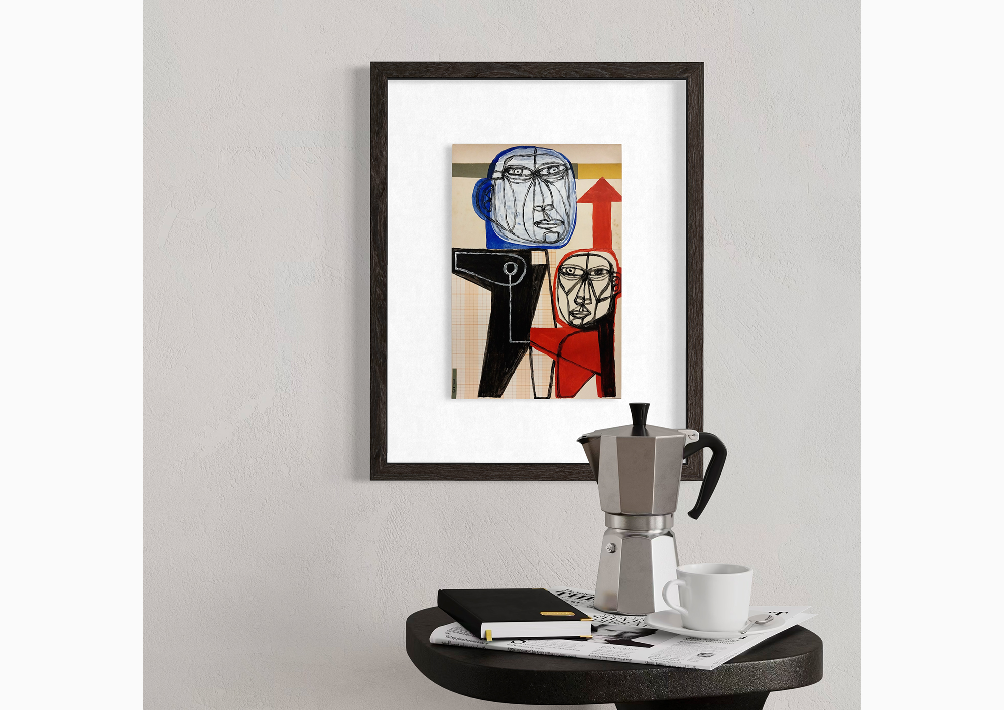 Fifteen displayed in a room
