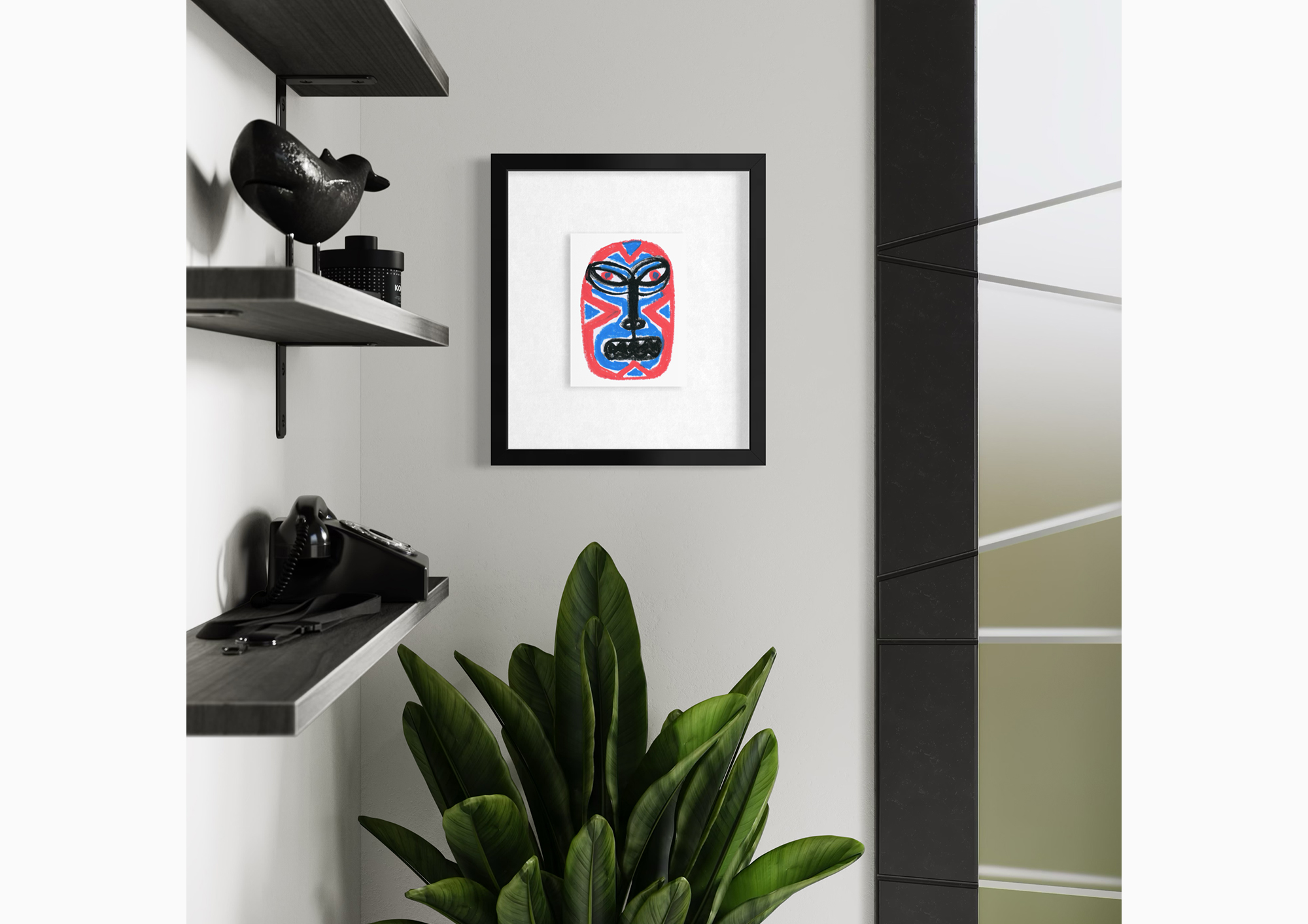Mascara 25 displayed in a room