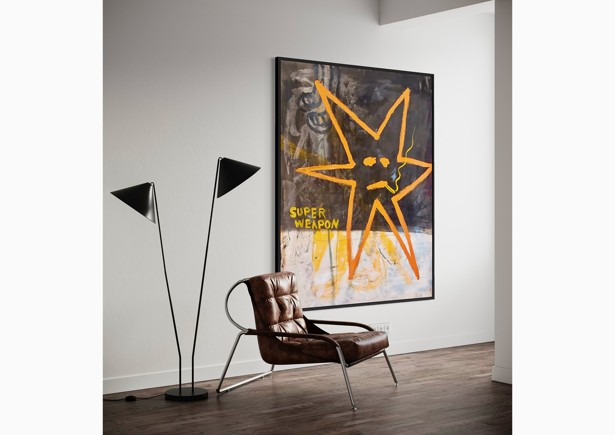 Super Weapon displayed in a room