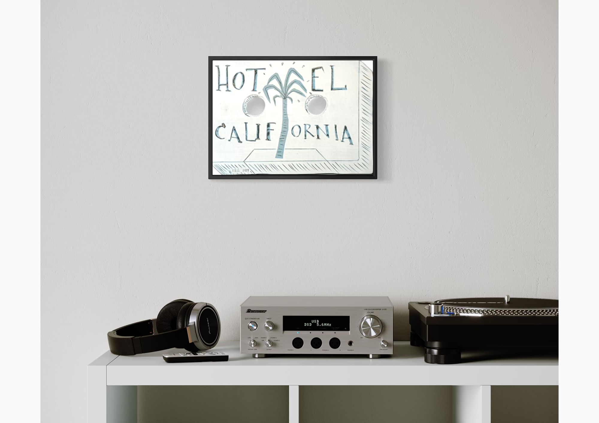 Hotel California displayed in a room