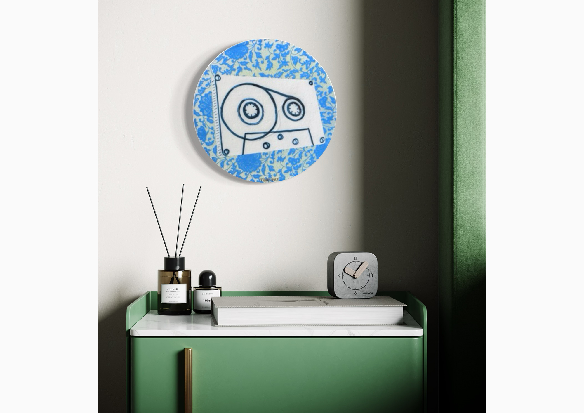 Blue displayed in a room